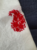 Kota checks saree with embroidery SVTS35 - White & Red