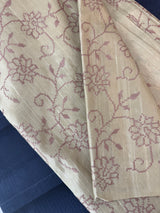 Blended tussar silk saree with cross stitch embroidery SEFNHES4