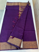 Jute silk saree with antique zari weaving MJL399