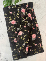 Kota saree with embroidery MS14954 - JetBlack
