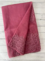 Semi organza saree with embroidery & scallop border - MSH901 - Pink