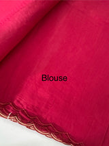 Malai chanderi saree with appliquework MSM6201 CrimsonPink