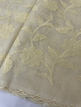 Moonga checks saree with Applique work  MSK766(3)-Ivory