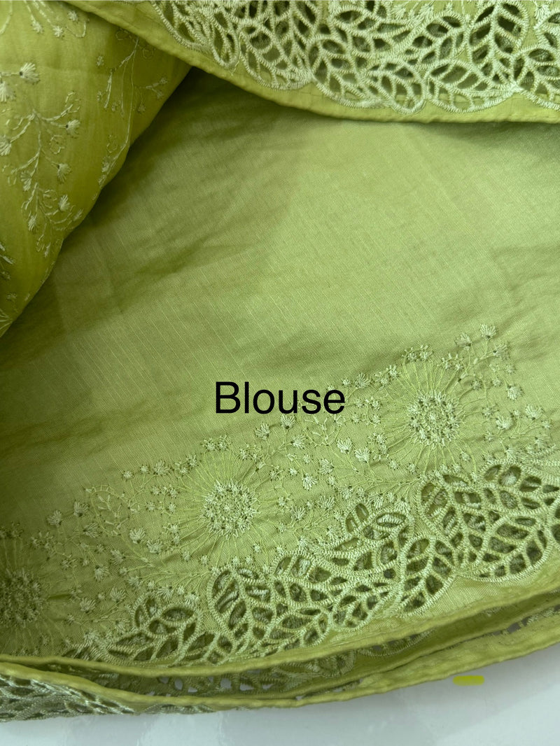 Cutwork Blended satin-tussar saree MTS9078
