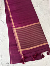 Tussar mix Semi silk saree with small zari borders MSS8924