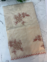Semi chanderi tissue saree with applique work-  MSH9556(2)