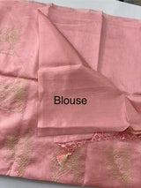 Tussar finish soft silk saree with thread embroidery MTS568 PeachPink