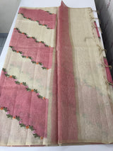 Soft Jute tissue saree with embroidery MJT671