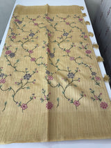 Jute Linen saree with embroidery MSH7511 - Beige