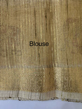 Blended chanderi tussar saree with zari work - MS16061 Gold