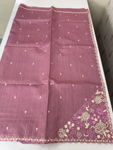 Cutwork Semi tussar saree MTSS674 OnionPink