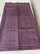 Blended tussar saree with cutwork - MSHK679 Mauve