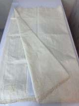 Mul chanderi applique work saree  MSH931 - Offwhite to Paleyellow