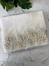 Soft organza saree with sequins cutwork borders- MCW541 - White