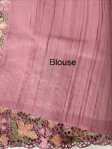 Blended tussar saree with cutwork border- MSHK695