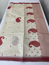Blended tussar silk saree with embroidery- MSH490