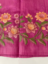 Art tussar saree with embroidery MST677