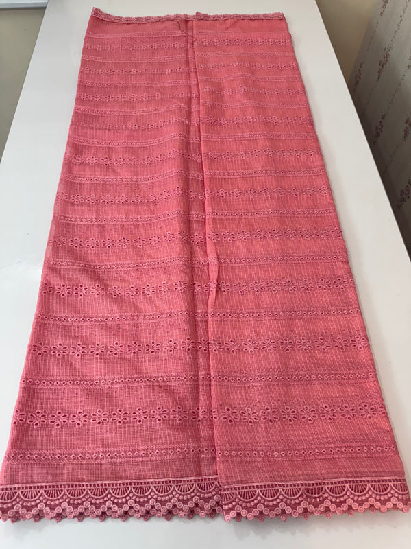 NetKota Hakoba saree with lace border MS6713- Peach
