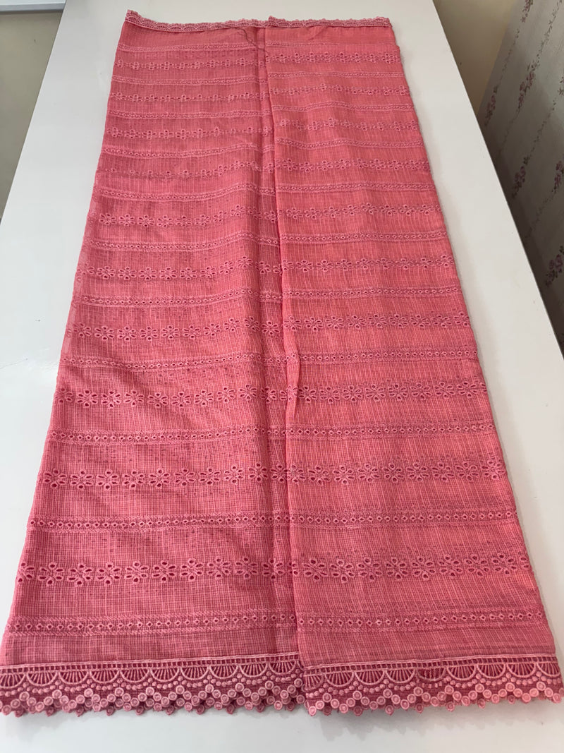 NetKota Hakoba saree with lace border MS6713- Peach