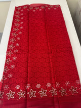 Phulkari Kota embroidery saree with cutwork- MCBV67 RED