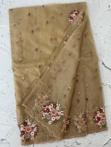Organza saree with embroidery borders- MS7891