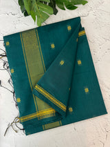 Maheshwari silk cotton saree with zari weaving MMJ764 TealGreen