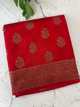 Semi banarasi saree with zari buttas - MBS6754
