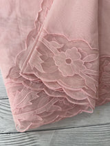 Mul chanderi saree with applique borders MSH111 Pastel PeachPink