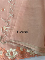 Soft Tissue kota embroidery saree MSK4660 Peach