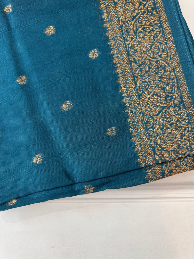 Banarasi Tussar georgette saree  - SMHCSHY Teal