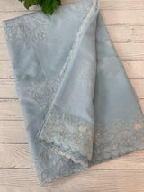 Mul chanderi saree with applique borders MSH112 PowderBlue
