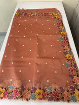 Crush Organza saree with embroidery borders MBS675