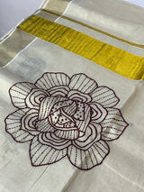 Kerala tissue saree with kanta embriodery