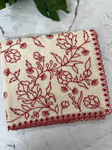 Mul chanderi embriodery saree MSH301 - Offwhite to Red (1)