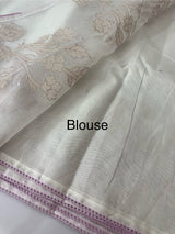 NetKota Applique work saree  MSH123- White & Lavender