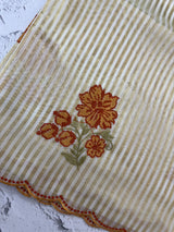 Semi chanderi tissue saree with cross stitch embroidery work-  MSH9556(4)