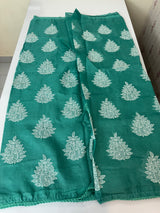 Soft kota checks saree with embroidery - SVTS23 BluishGreen