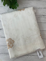 Blended Matka Tussar silk saree with cross stitch embroidery MS4899 White