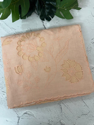 Soft Pashmina saree with organza Applique work MSH253