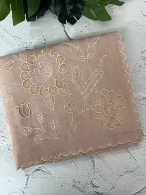 Soft Pashmina saree with organza Applique work MSH253