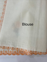 Mul chanderi embriodery saree with scalloped borders MSH290