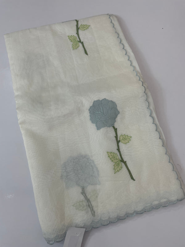 Kota silk cotton saree with applique work MS81789