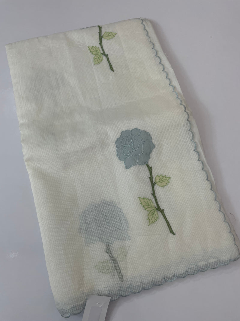 Kota silk cotton saree with applique work MS81789