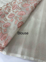 Tissue silk saree with applique work  MSH105