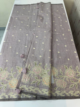 Applique and embroidery work 
 Kota Silk saree MSH118- DuskyLavender