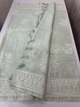 Kota silk saree with chikankari work  MSK334 Pastel MintGreen