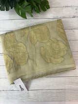 Organza saree with tissue applique work MS5081- Pastel DuskyGreen