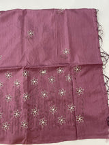 Butter silk saree with embroidery MTS569