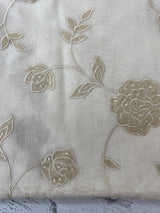 Mul chanderi tissue applique work saree  MSH115(2) - Offwhite