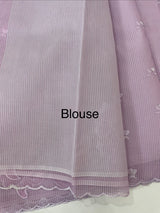Moonga checks Applique work saree  MSM876